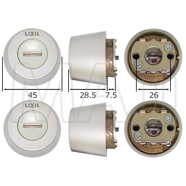 画像2: MIWA QDK668　LIXIL,リクシル交換用　リシェントIII　Z-1A5-DDTW　DNシリンダー　2個同一セット (2)