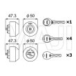 画像4: QDK668　LIXIL,リクシル交換用　Z-2A7-DDTW　リシェントIII　Wシリンダー　2個同一セット (4)