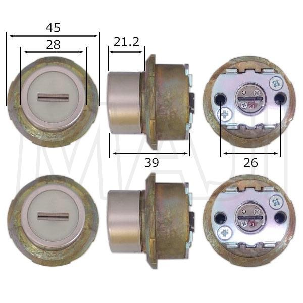画像2: MIWA QDN608,QDK668　LIXIL,リクシル交換用　Z-3S1-DHYD　リシェントII　S型ハンドル手動用　DNシリンダー　2個同一セット (2)