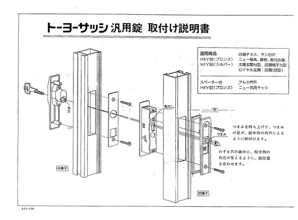 TOSTEM,トステム 内外錠