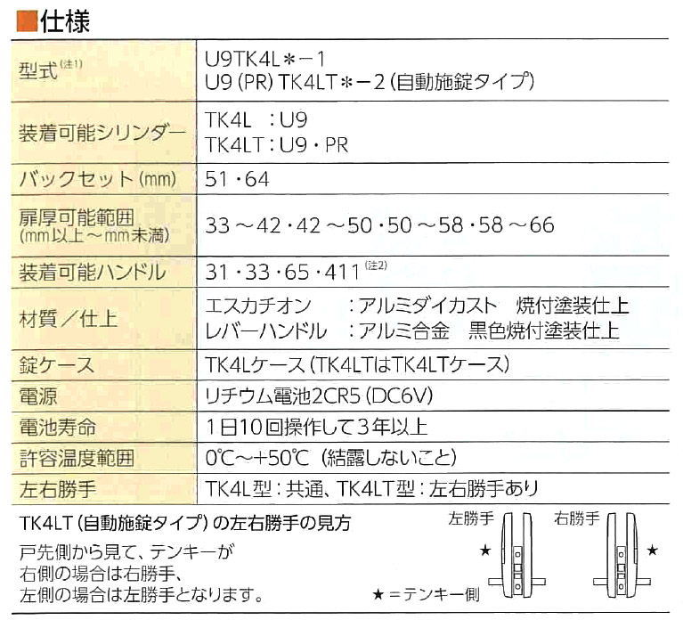 美和ロック ＴＫ4ＬＴ 33-2型 自動施錠タイプ