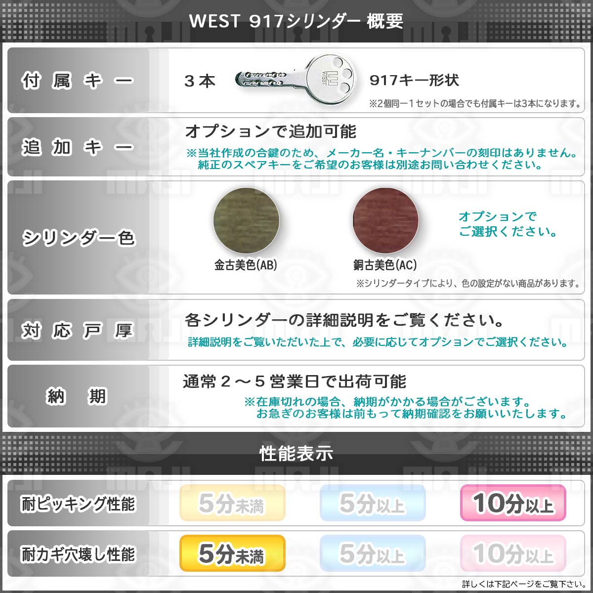 ウエスト,WEST リプレイス【917-THM-CYC】MIWA,美和ロックTHM－CYC鍵交換