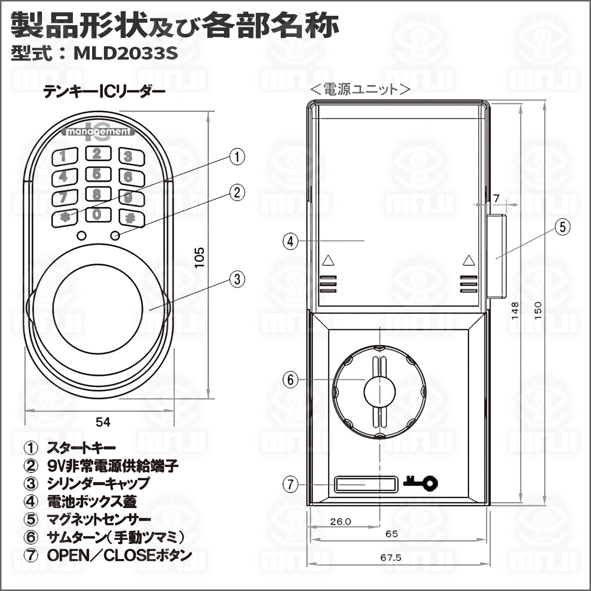 セキュリティロック テンキー錠 edロックPLUS LA用 - 1