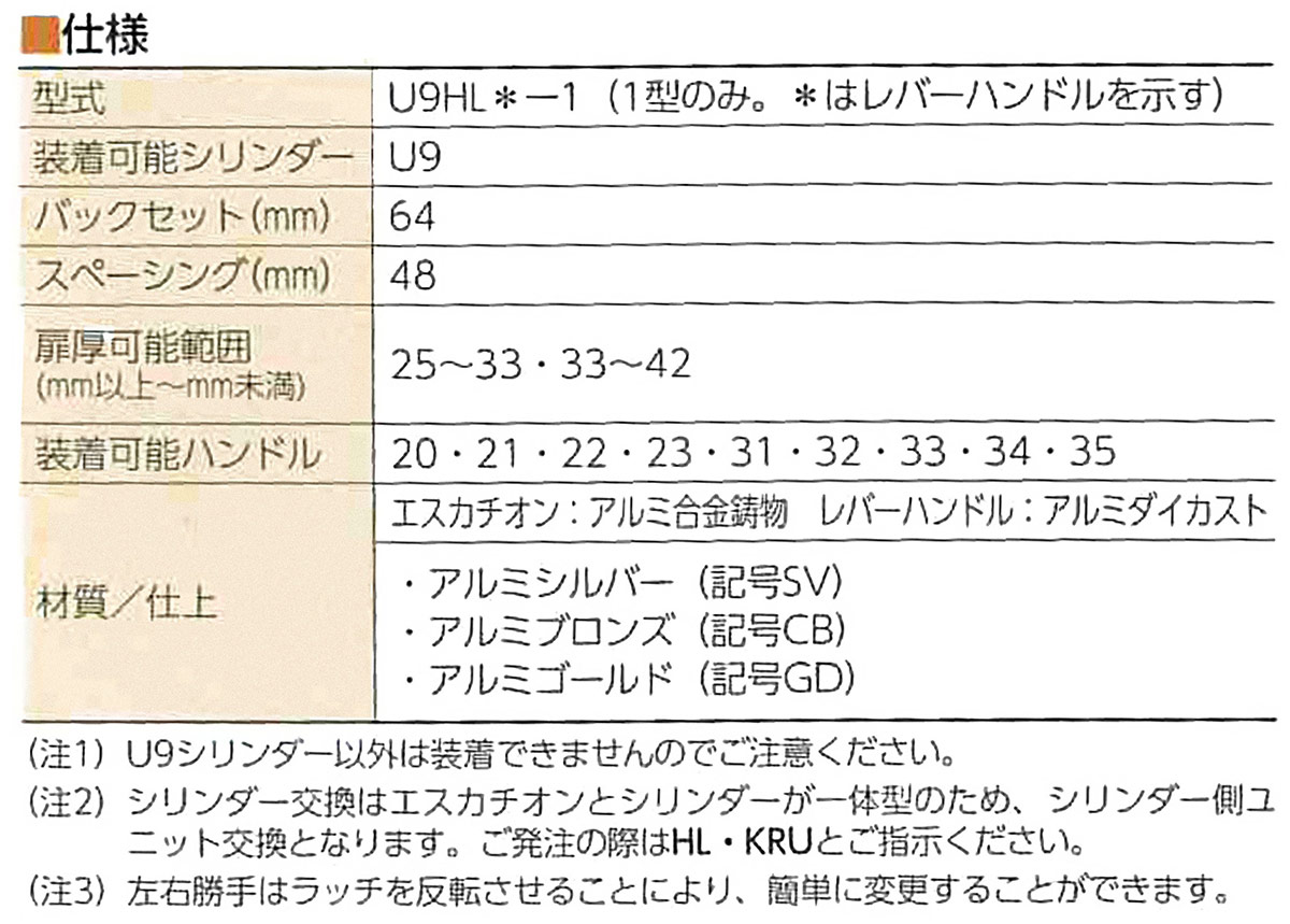 2022A/W新作送料無料 MIWA U9ＨＬシリーズ レバーハンドル錠 U9HL31-1