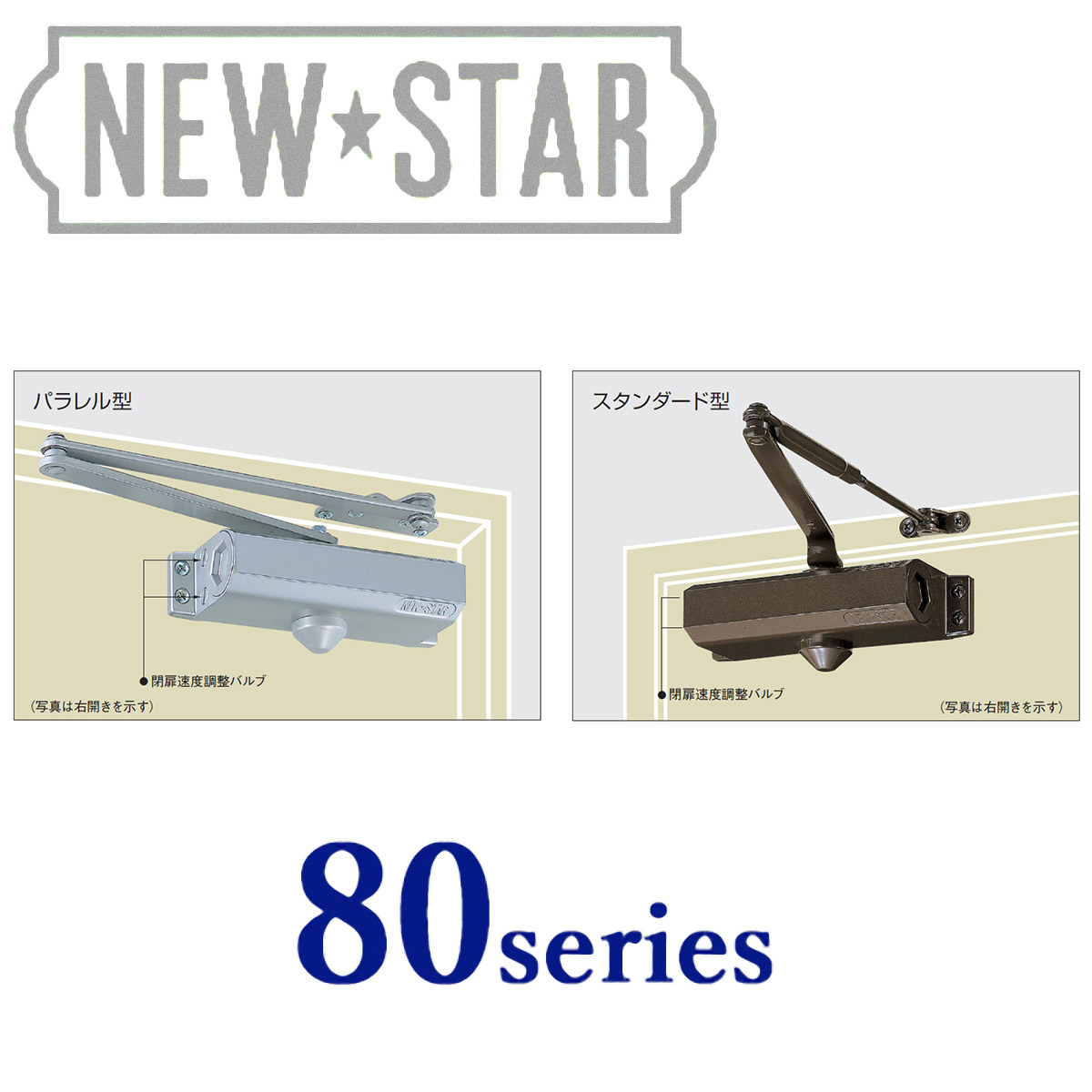 NEW STAR（ニュースター）ドアクローザー（ドアチェック）80（180）シリーズ