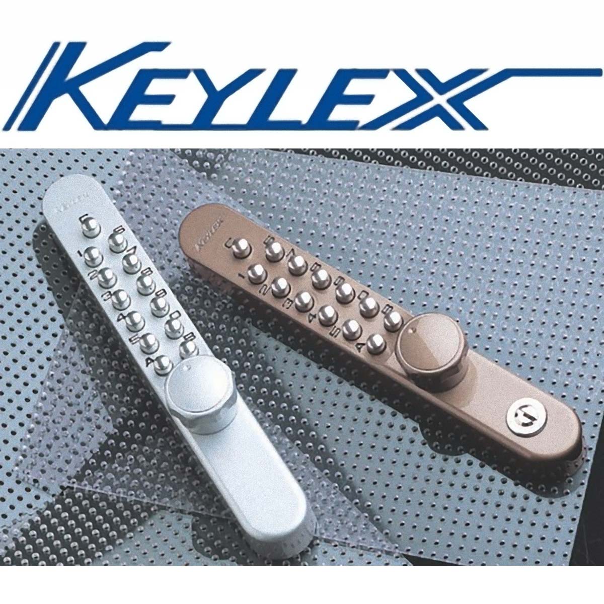 KEYLEX キーレックス800 ボタン式暗証番号錠 面付引戸鎌錠22805M(鍵付き) (シルバー) - 3