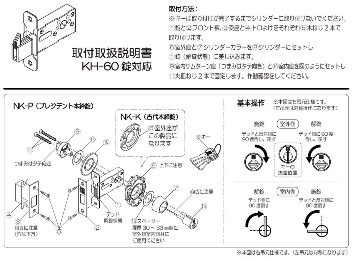 即納！最大半額！ 長沢製作所 古代 本締錠 22005GB BS60